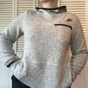 Nike Heather Gray Cowl Neck Sweatshirt Hoodie